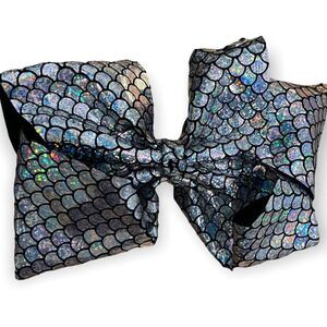 Unbranded Oversized Hair Burette Bow Handmade New Silver  Mermaid Iridescent